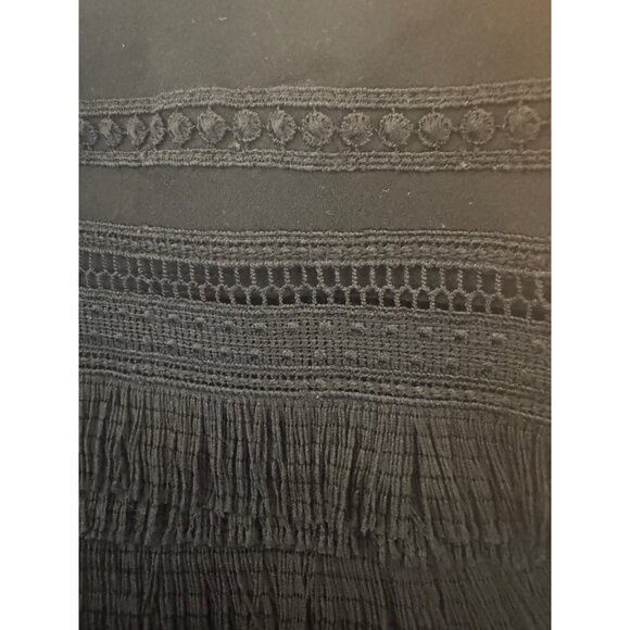 ZARA XS Faux Suede Fringed Trim Boho Jacket in Black Women’s Festival - Picture 12 of 16